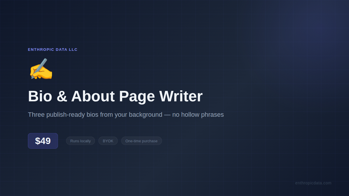 Bio & About Page Writer