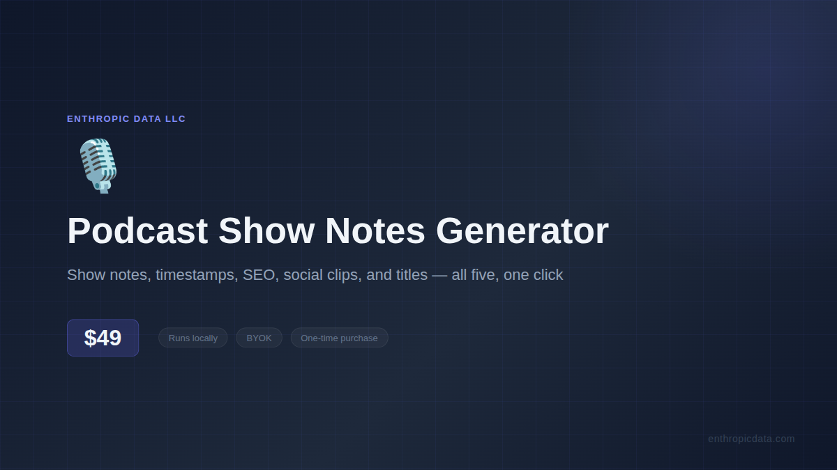 Podcast Show Notes Generator
